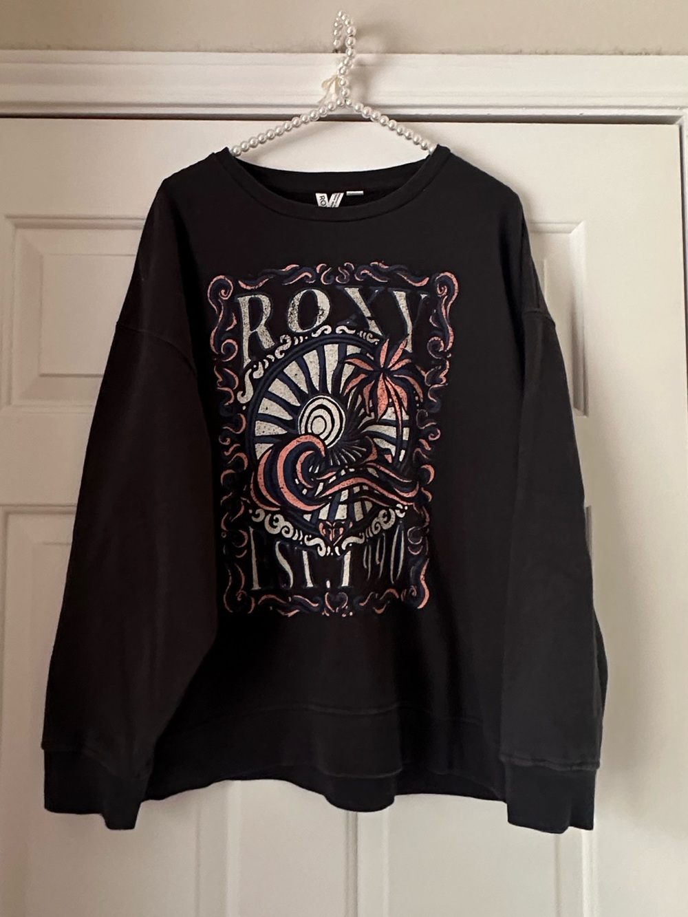 Roxy Charcoal Grey Graphic Sweatshirt